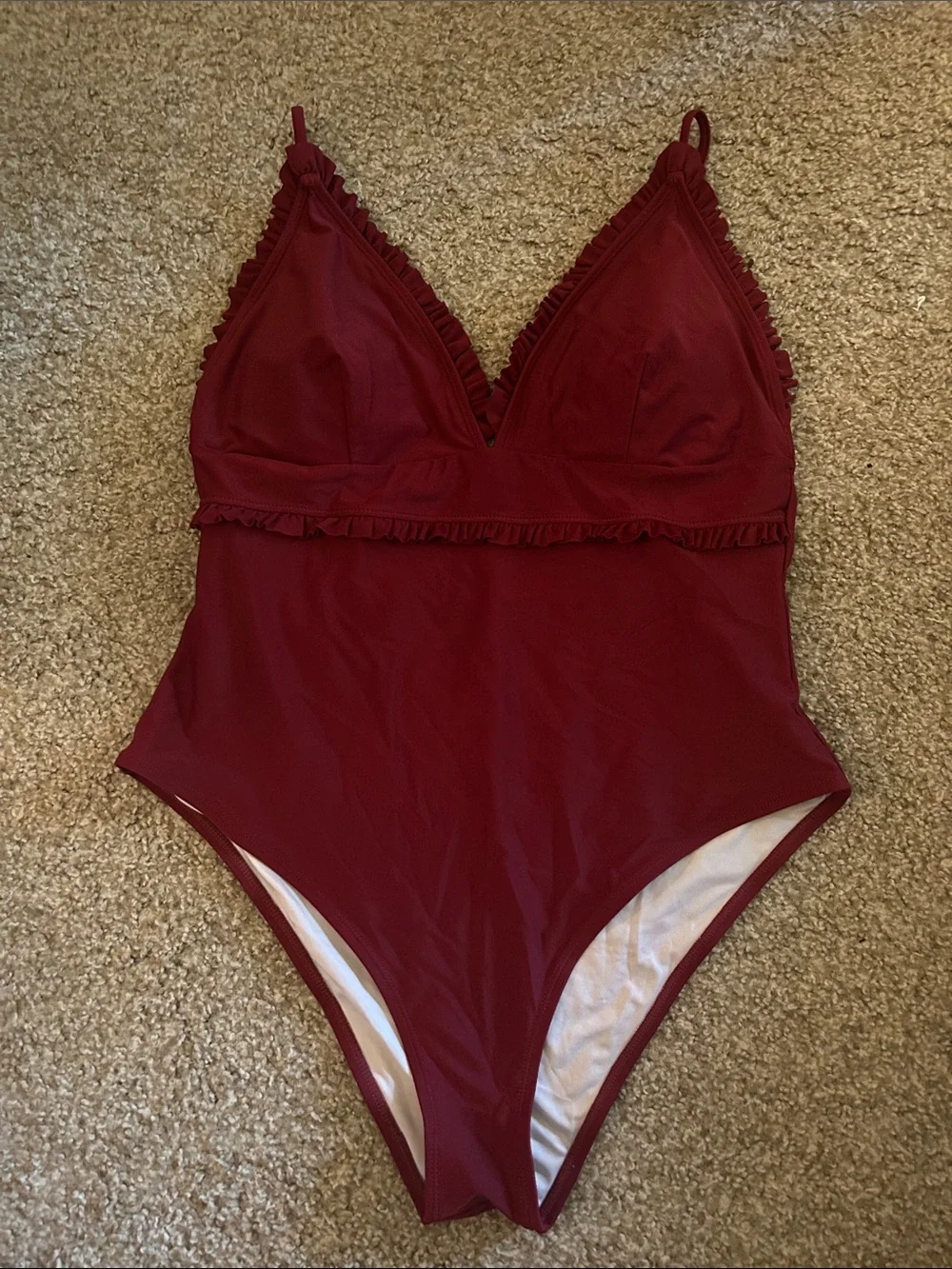 Maroon Deep V Women’s Swimsuit